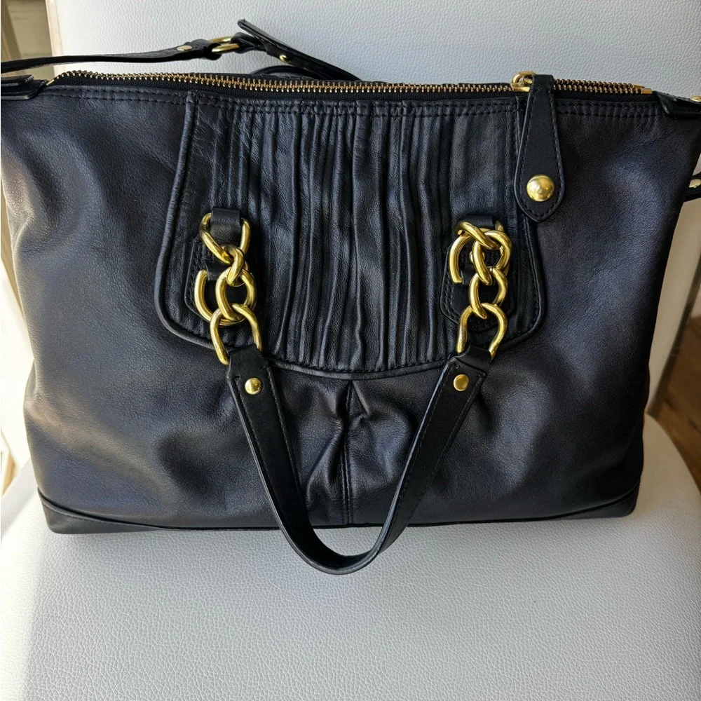 Coach Pleated Shoulder/Handbag & Necklace